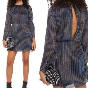 TOPSHOP Multi-color Glitter Stripe Dress